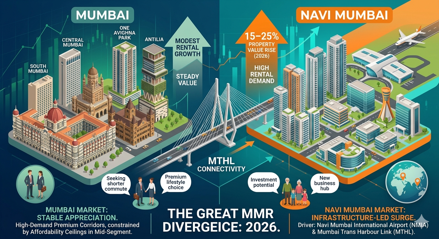 Mumbai vs Navi Mumbai Rental Markets 2026